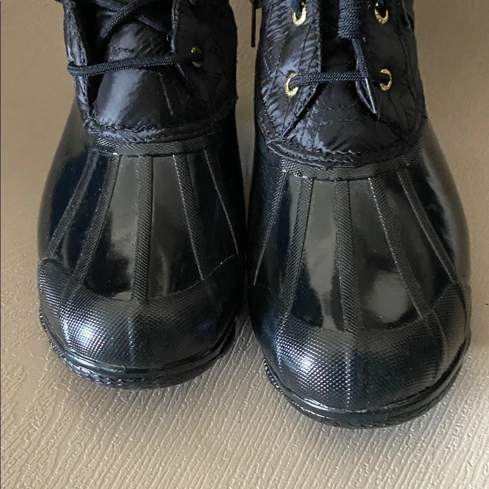 Sperry Syren Gulf Quilted zip-up Nylon Duck Boots Black 10 M Women waterproof
